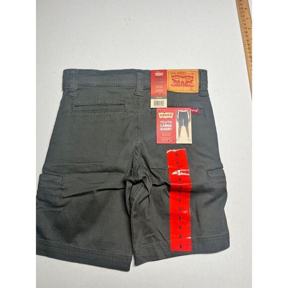 NWT Levi's Cargo Shorts Youth Boys Gray Flex Adjustable Waistband Size 6 - Picture 4 of 5